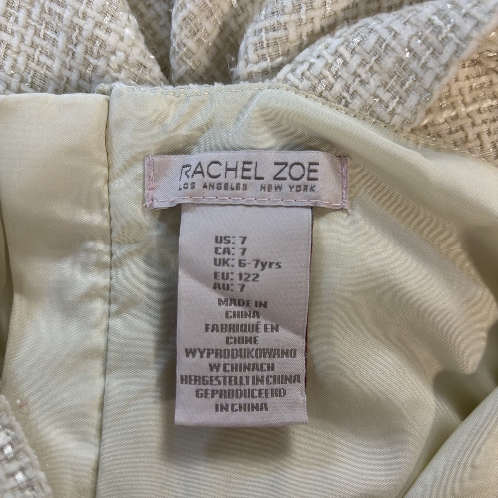 Rachel Zoe Girls Tweed Dress Jacket Set Size 7 Classic Luxe Outfit - Picture 7 of 12